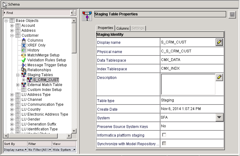 The page that has the option.Staging Table PropertiesDI Staging 
				  