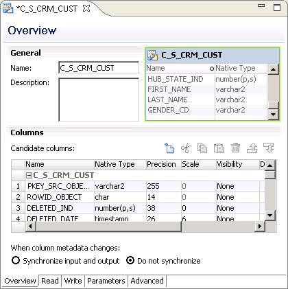 The C_S_CRM_CUST data object open in the editor. 
				  