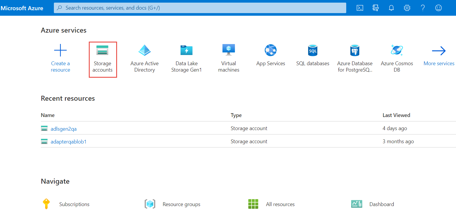 The image shows the Azure services on the Azure portal. 
				