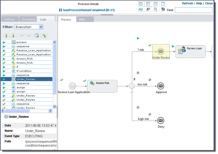 Process Details window showing fault details 
		  