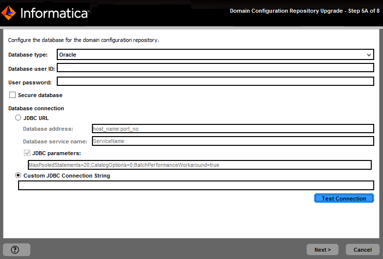 This image describes about the domain repository configuration.
					 