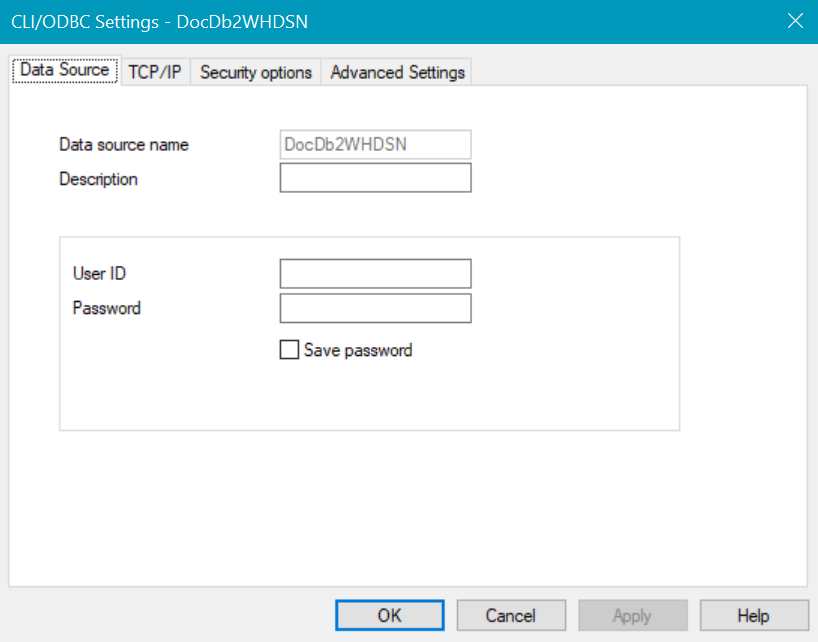 The following image shows the CLI/ODBC Settings dialog box. 
				  