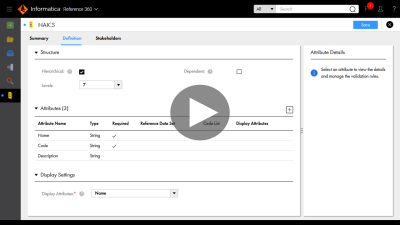 Create a code list with a hierarchical structure that supports seven levels. 
						