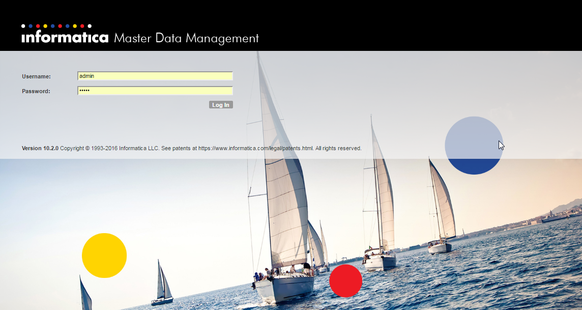 Formulaire de connexion Informatica Data Director dans le framework Entity 360. 
			 