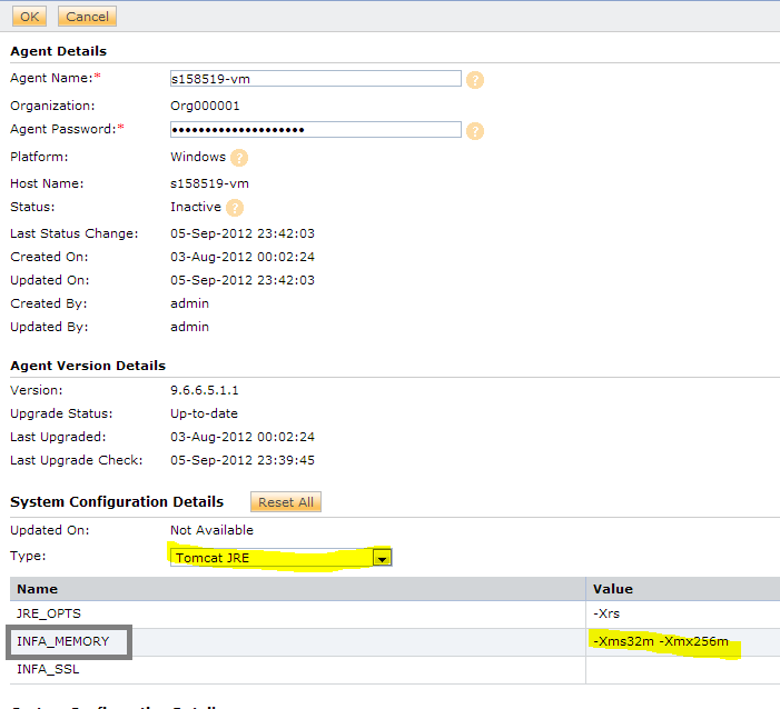 In the System Configuration Details section, select the Type as TOMCAT JRE. 
				