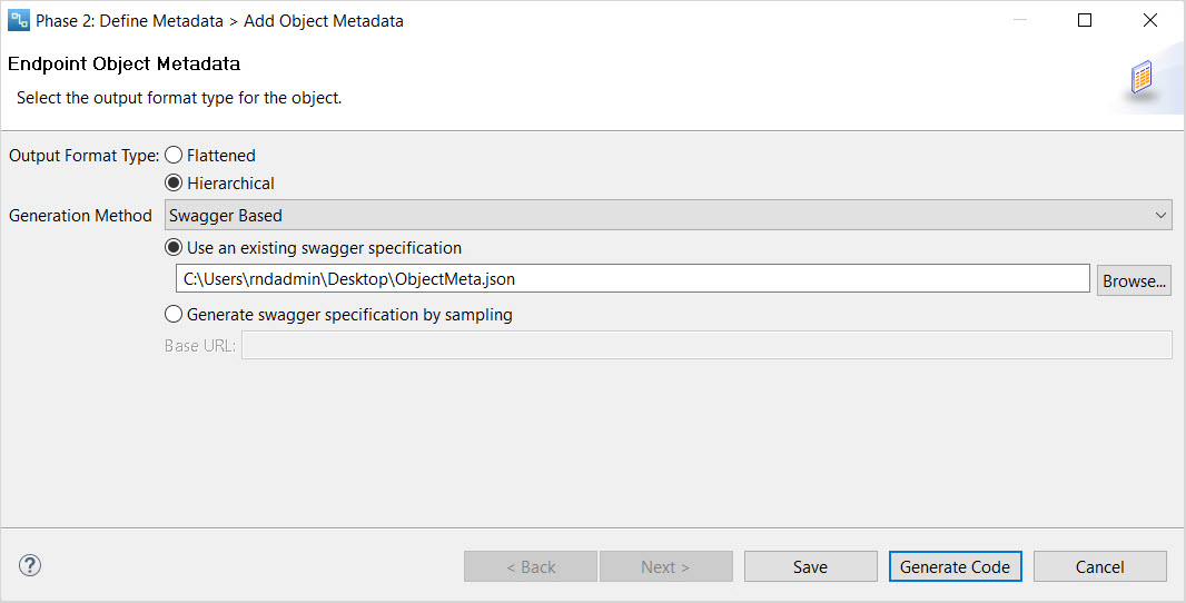 Select the output format type as hierarchical. 
				