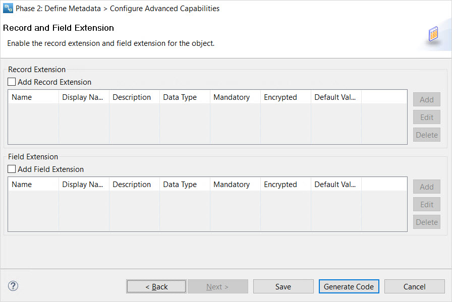 Add additional metadata information for the object and fields.
				