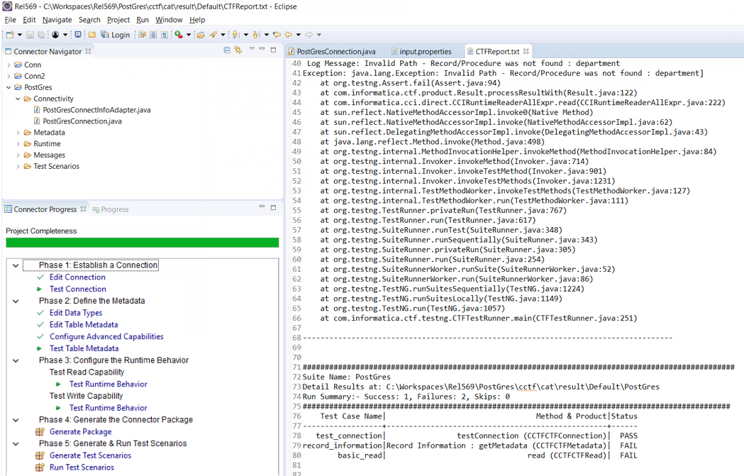 The image shows the results displayed in Eclipse IDE. 
				