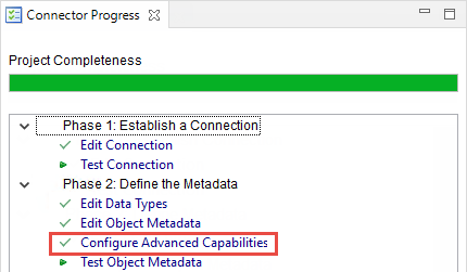 Configure advanced capabilities for the connector.
				