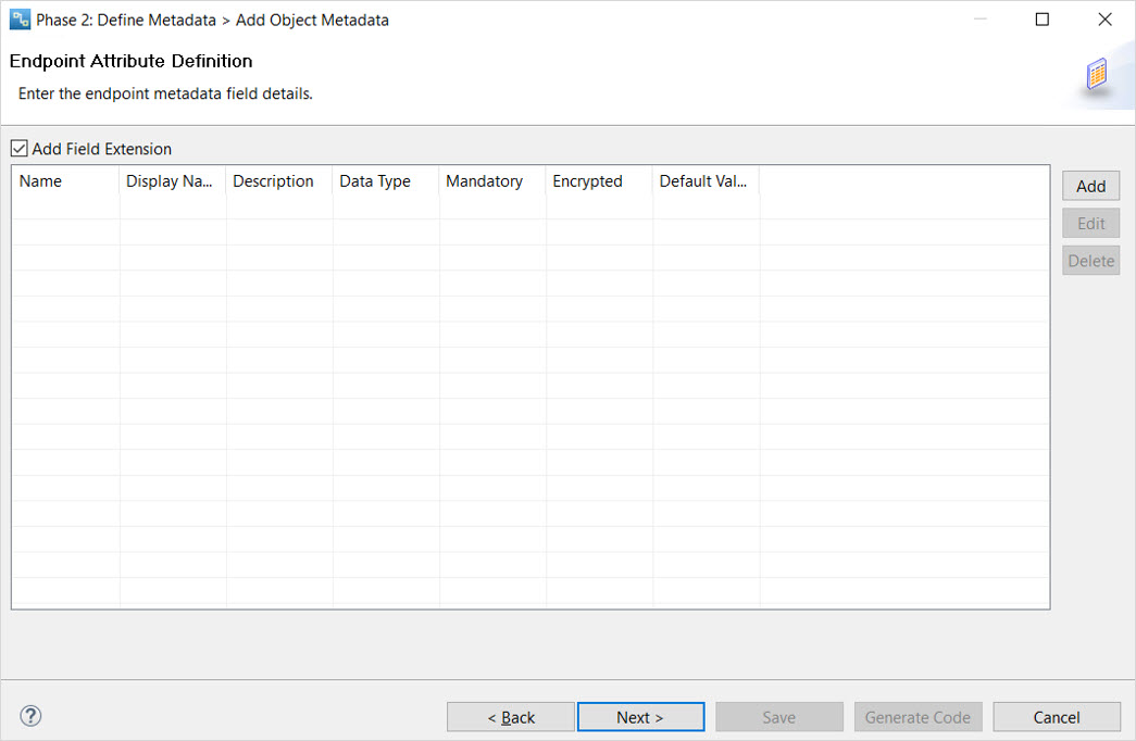 Add additional metadata information for the fields 
				